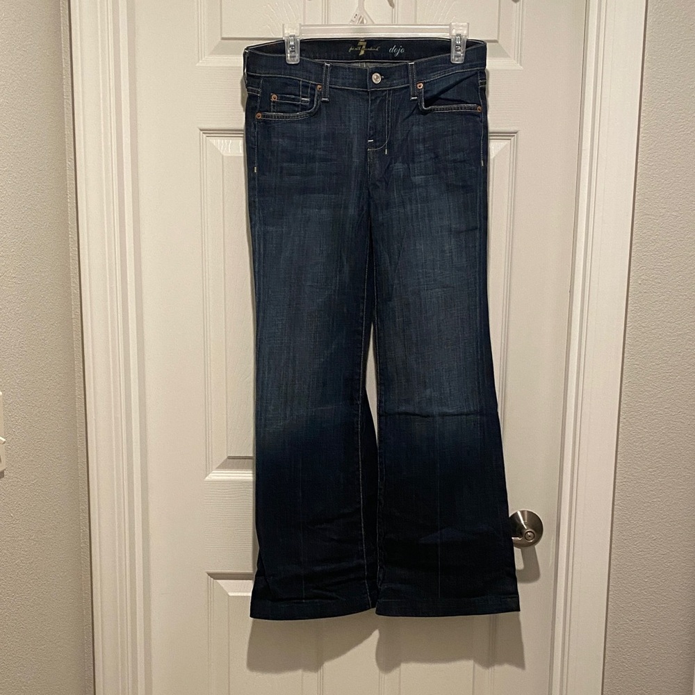 7 For All Mankind Dark Wash Wide Leg Jeans